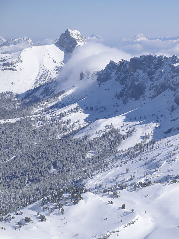 Vue aérienne du Vercors, Isère